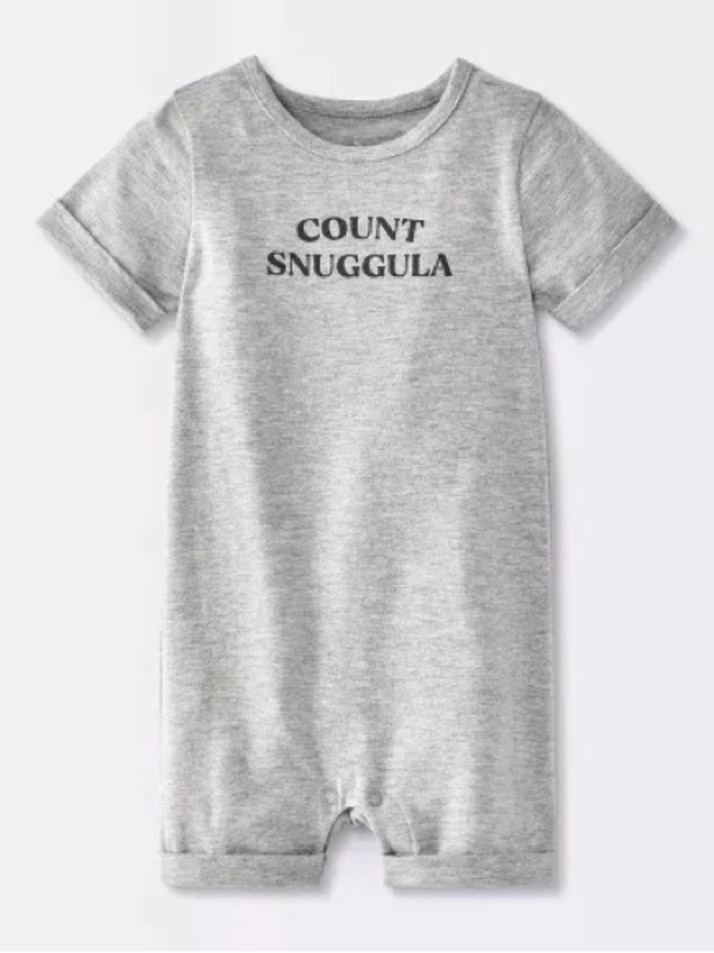 cloud island Gray "Count Snuggula" Short Sleeve One-Piece